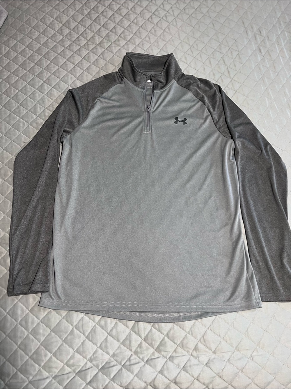 Under Armour Men's Gray Two-Tone Quarter-Zip Performance Pullover